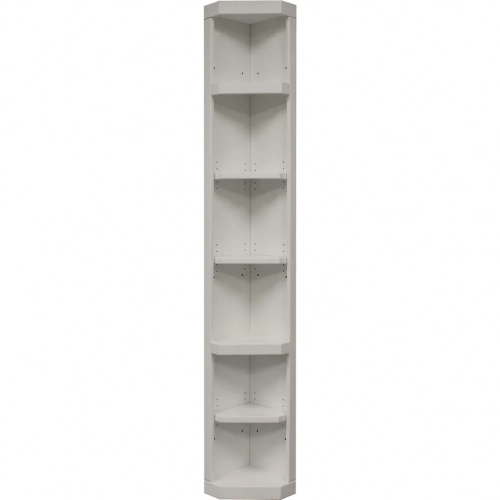 Catalina Outside Corner Bookcase in Cottage White Wood