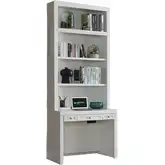 Catalina 40" Library Desk & Hutch in Cottage White Wood