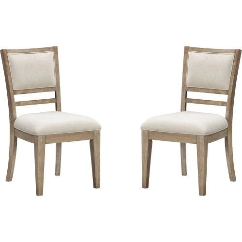 Breckenridge Dining Chair in Mocha Brown Wood & Neutral Fabric (Set of 2)