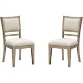 Breckenridge Dining Chair in Mocha Brown Wood & Neutral Fabric (Set of 2)