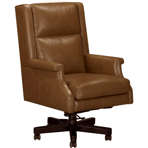 Office Chair in Renaissance Chestnut Brown Top Grain Leather