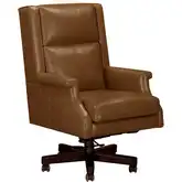 Office Chair in Renaissance Chestnut Brown Top Grain Leather