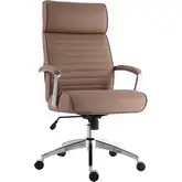 Tall Office Chair in Soft Latte Brown Vegan Leather