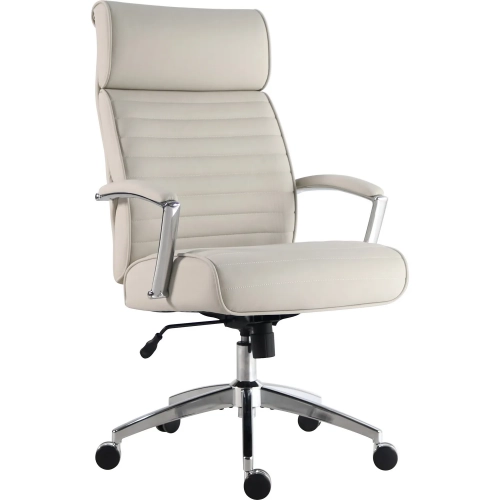 Tall Office Chair in Soft Natural Cream Vegan Leather