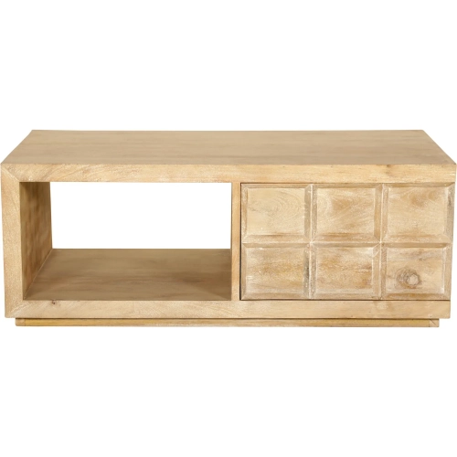 Laguna Storage Coffee Cocktail Table in Bleached Natural Mango Wood