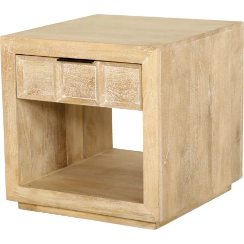 Laguna End Table in Bleached Natural Mango Wood