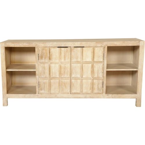 Laguna 64" TV Stand Console in Bleached Natural Mango Wood