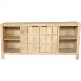 Laguna 64" TV Stand Console in Bleached Natural Mango Wood