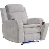Armstrong Power Recliner with Heat Massage & Auto Glide in Shore Gray Fabric