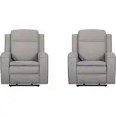 Armstrong Power Recliner with Heat Massage & Auto Glide in Storm Gray Fabric (Set of 2)