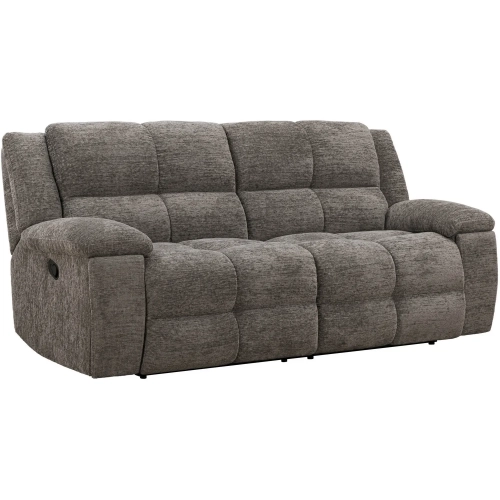 Buster Manual Recline Sofa in Cabot Stone Brown Velvet Fabric