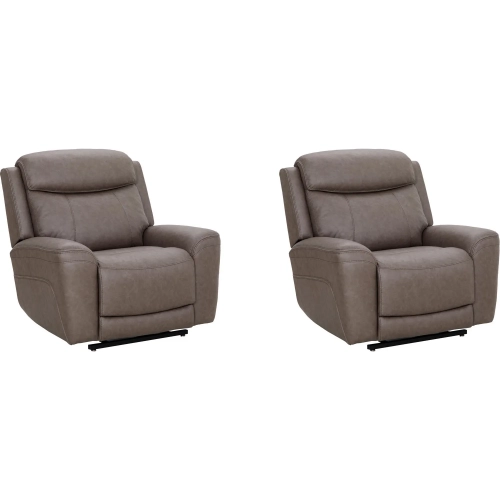 Callahan Power Lift Recliner with Heat & Massage in Brown Vegan Leather (Set of 2)