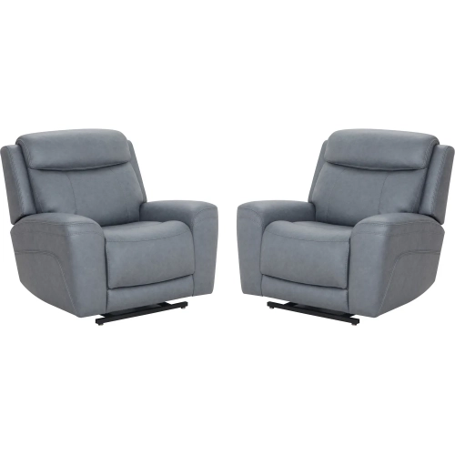 Callahan Power Lift Recliner with Heat & Massage in Evening Gray Vegan Leather (Set of 2)