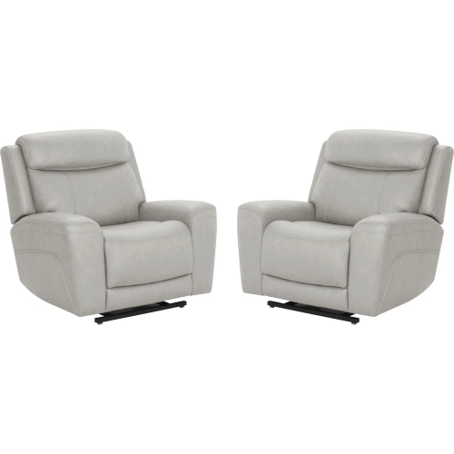 Callahan Power Lift Recliner with Heat & Massage in Granite Gray Vegan Leather (Set of 2)
