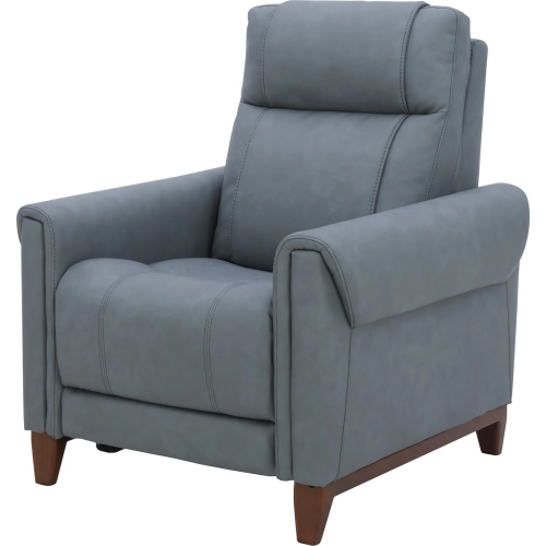 Conrad Power High Leg Recliner in Blue Dusk Vegan Leather