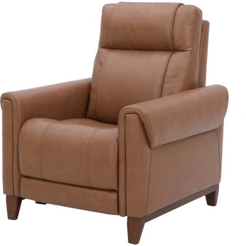 Conrad Power High Leg Recliner in Copper Brown Vegan Leather