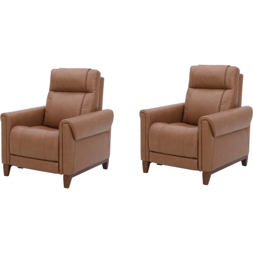 Conrad Power High Leg Recliner in Copper Brown Vegan Leather (Set of 2)