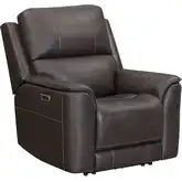 Easton Zero Gravity Power Recliner in Brown Top Grain Leather