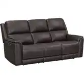 Easton Zero Gravity Power Recline Sofa in Brown Top Grain Leather