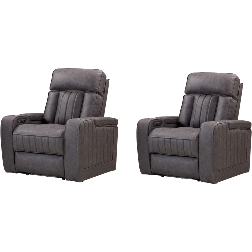 Equinox Power Recliner in Mercury Dark Gray Fabric (Set of 2)