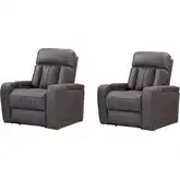 Equinox Power Recliner in Mercury Dark Gray Fabric (Set of 2)