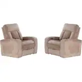 Equinox Power Recliner in Mushroom Tan Fabric (Set of 2)