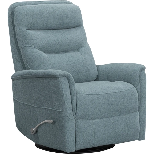 Gemini Manual Swivel Glider Recliner in Blue Fabric