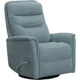 Gemini Manual Swivel Glider Recliner in Blue Fabric