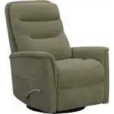 Gemini Manual Swivel Glider Recliner in Olive Green Fabric