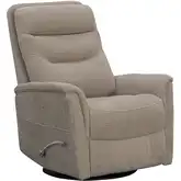 Gemini Manual Swivel Glider Recliner in Taupe Fabric