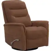 Gemini Manual Swivel Glider Recliner in Terracotta Rust Fabric