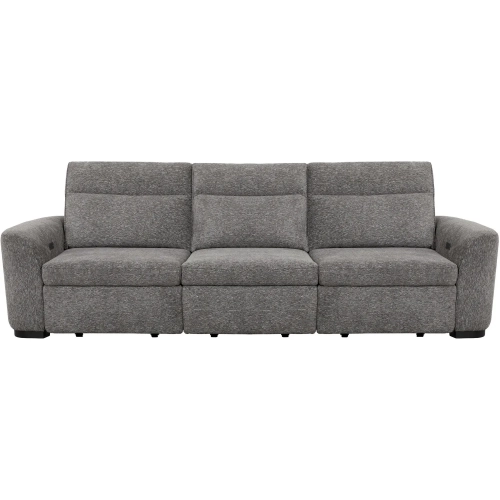 Kline 3 Piece Power Slider Sofa in Nightfall Gray Fabric