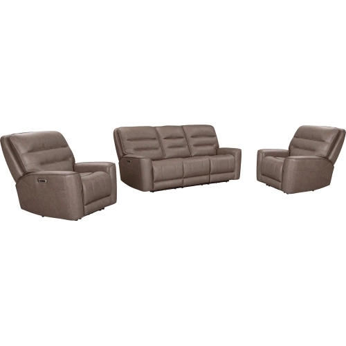 Lawson Zero Gravity Power Recline Sofa & 2 Recliners in Brown Vegan Leather