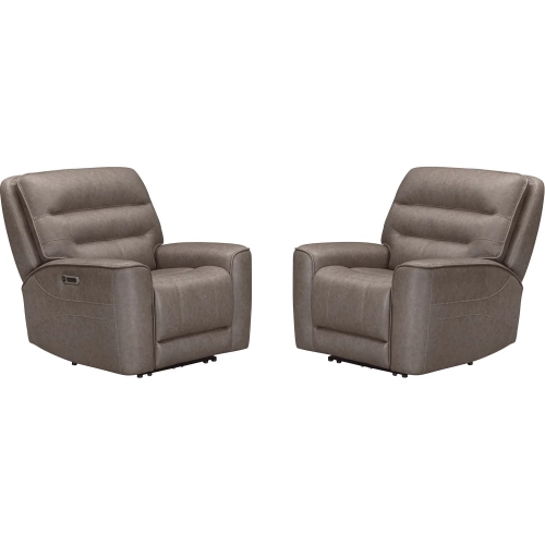 Lawson Zero Gravity Power Recliner (Set of 2) in Brown Vegan Leather