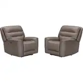 Lawson Zero Gravity Power Recliner (Set of 2) in Brown Vegan Leather