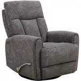Natalia Manual Swivel Glider Recliner in Nightfall Gray Fabric