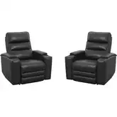 Nexus Zero Gravity Power Recliner in Autumn Black Top Grain Leather (Set of 2)