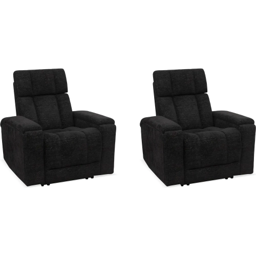 Phoenix Zero Gravity Power Recliner with Immersive Audio in Black Fabric (Set of 2)