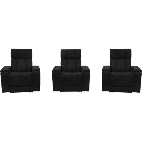 Phoenix Zero Gravity Power 3 Home Theater Recliners with Immersive Audio in Black Fabric