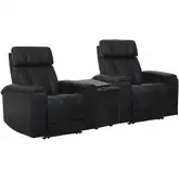 Phoenix ZG Power 2 Home Theater Recliners, Wedge & Immersive Audio in Black Leather
