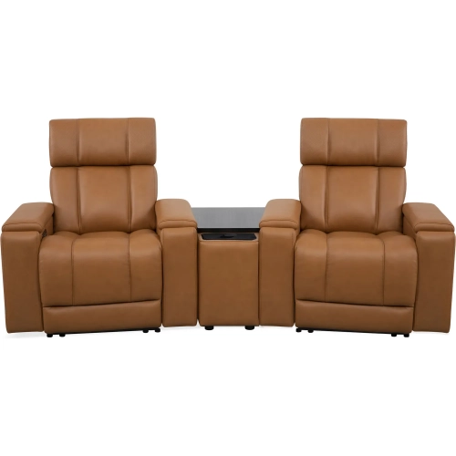 Phoenix ZG Power 2 Home Theater Recliners, Wedge & Immersive Audio in Brown Leather