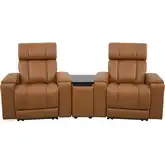 Phoenix ZG Power 2 Home Theater Recliners, Wedge & Immersive Audio in Brown Leather