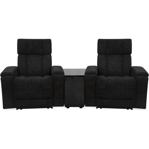 Phoenix ZG Power 2 Home Theater Recliners, Wedge & Immersive Audio in Black Fabric