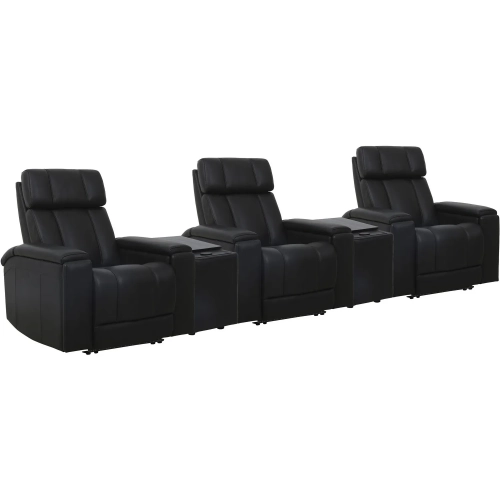 Phoenix ZG Power 3 Home Theater Recliners, Wedges & Immersive Audio in Black Leather