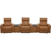 Phoenix ZG Power 3 Home Theater Recliners, Wedges & Immersive Audio in Brown Leather