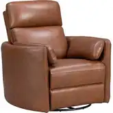 Radius Power Swivel Glider Recliner in Vintage Whiskey Brown Leather