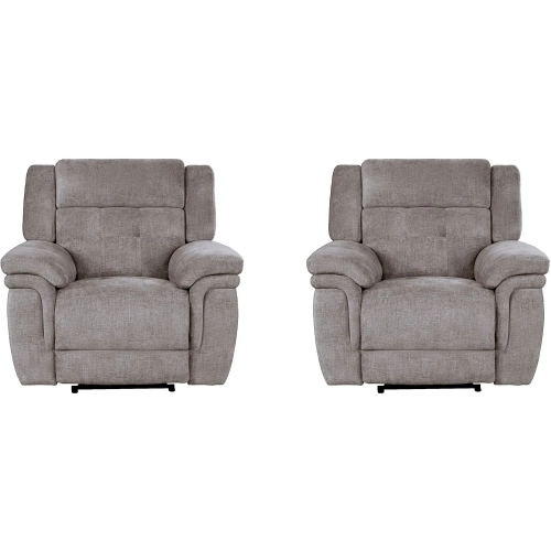 Richland Power Recliner in Bristol Grey Fabric (Set of 2)
