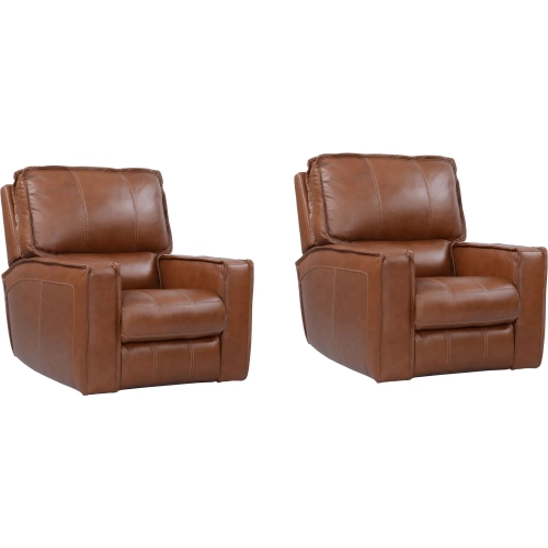 Rockford Power Recliner in Verona Saddle Brown Top Grain Leather (Set of 2)