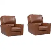 Rockford Power Recliner in Verona Saddle Brown Top Grain Leather (Set of 2)