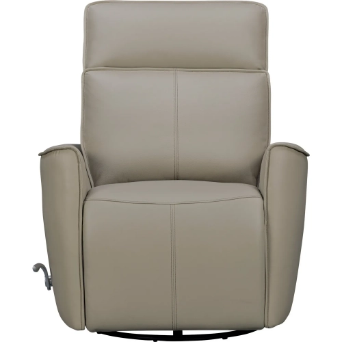 Roxy Manual Swivel Glider Recliner in Light Grey Top Grain Leather